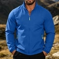 thumbnail image 2 of Men's Lightweight Windbreaker Jackets Long Sleeve Stand Collar Full Zipper Waterproof Rain Coat Outdoor Hiking Jacket, 2XL, 2 of 8