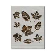 Leaf Leaves Fall Autumn Stencil Template Reusable 8.5 x 11 for Painting on Walls, Wood, Etc. By Stencilville