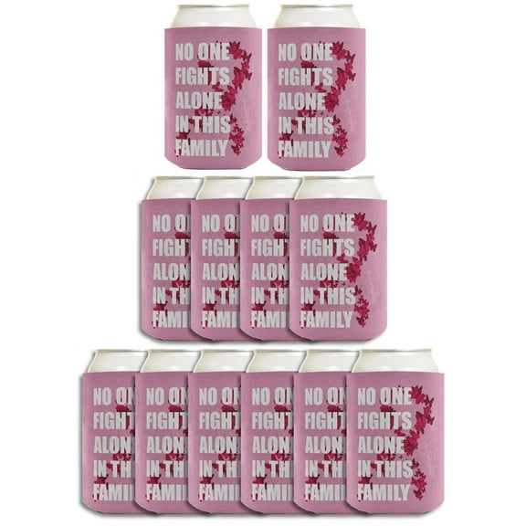 Breast Cancer Survivor Gifts For Women No One Fights Alone In This Family 12-Pack Can Coolers Coolies