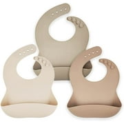 Silicone BPA Free Unisex Waterproof Adjustable Strap 3 Piece Bib Set
