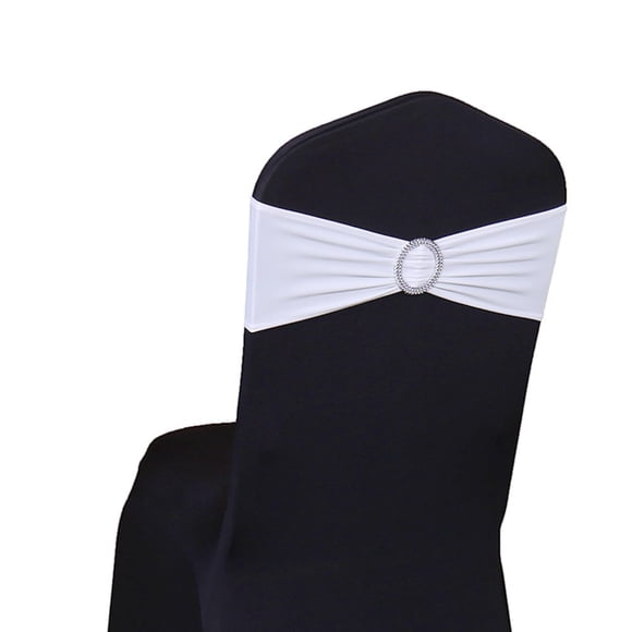 Fajas de silla SINSSOWL, 50 unidades, elastano, color blanco, para boda