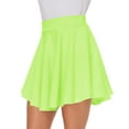 thumbnail image 5 of Women Casual Mini Stretch Waist Flared Plain Pleated Skater Skirt (Medium, Black), 5 of 7