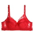 thumbnail image 3 of Fsqjgq Lace Bra for Women Full Cup Gathered Push up Padded Bras Adjustable Strap Underwear Breathable Brassiere Plus Size Lingerie Red 105C, 3 of 4