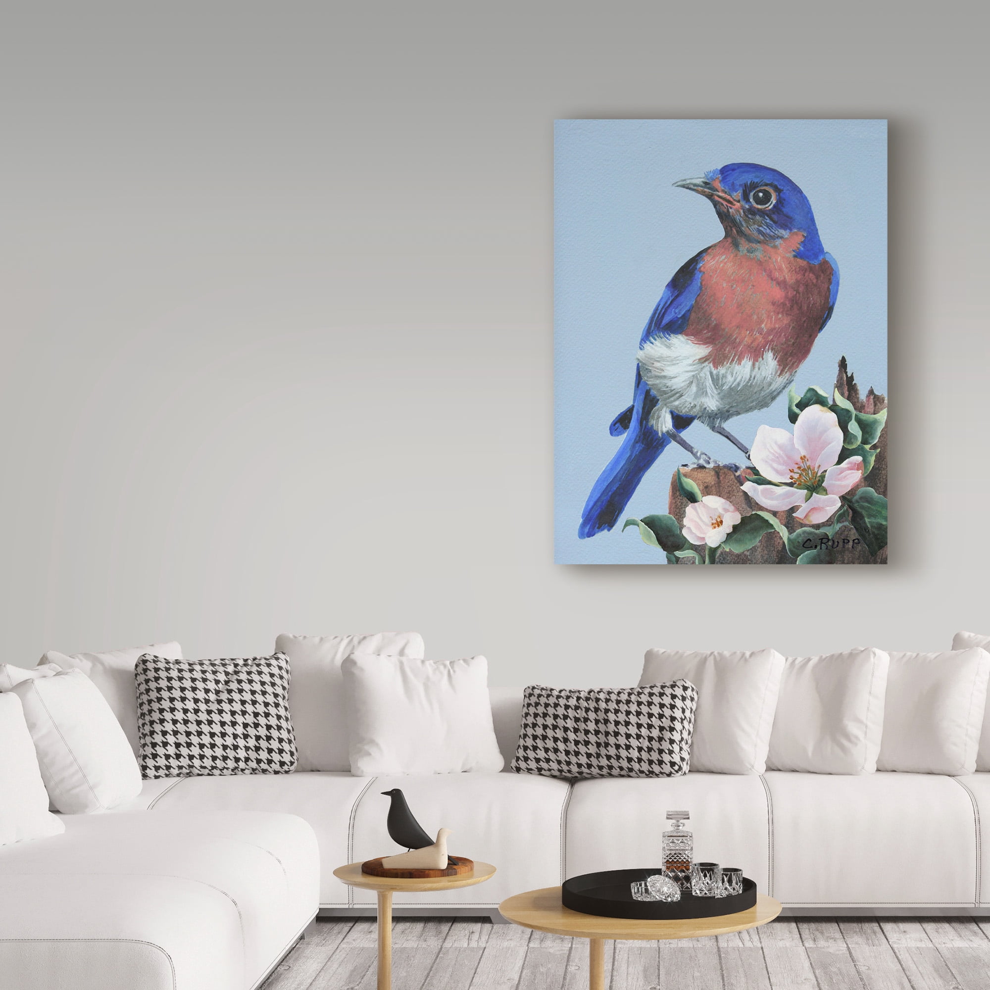 Trademark Fine Art 'Bluebird Watch' Canvas Art by Carol J Rupp