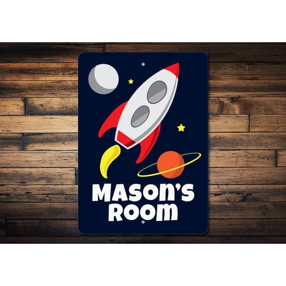 Rocket Novelty Sign, Metal Wall Decor - 10x14 inches