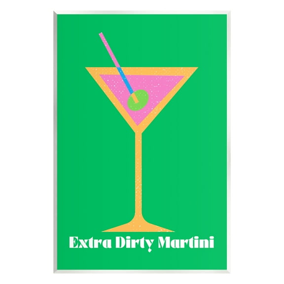 Stupell Industries Extra Dirty Martini on Green Food & Beverage Painting Unframed Art Print Wall Art, 10 x 15
