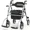 Grey, variant on Foldable Rollator Walker for Seniors with Seat, Lightweight 2 In 1 Rolling Walkers Wheelchair Combo for Adult, Transport Chair with Brakes, Adjustable Seat and Handle, 310 Lb. Weight Capacity