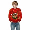thumbnail image 4 of XEGLSBU Christmas Boys Hoodie Size 8-10 Little Boys Girls Christmas Reindeer Snowman Santa Pattern Lined Pullover Long Sleeve Crewneck Fall Winter Warm Sweatshirt Clothes for Teen Red Size 3-4 Years, 4 of 4