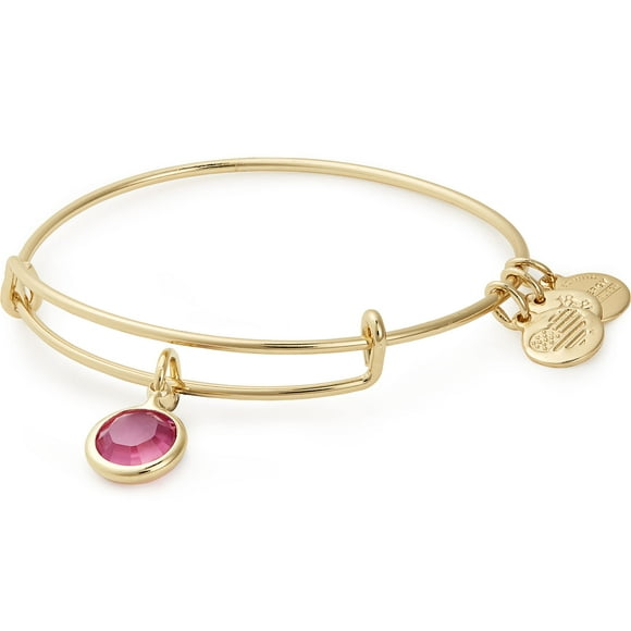 Alex and Ani Women's Swarovski Color Code Bangle October Rose Bracelet, Shiny Gold