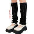 thumbnail image 3 of Milue Hollow Out Socks Knitted Leg Warmers Foot Cover Autumn Calf Gaiters for Dress, 3 of 21