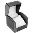 thumbnail image 2 of Spencer Watch Box Travel Watch Case Watch Storage Display Box Single PU Leather Wrist Watch Bangle Gift Box with Pillow, Black, 2 of 9
