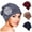 Grey wine red navy blue khaki, variant on 4 Pieces Cotton Chemo Turban Headwear, Soft Cancer Elastic Cap for Women with Hair Loss-Black, Light Gray, Wine Red, Light Blue