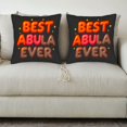 thumbnail image 3 of Set of 2 Decorative Throw Pillow Covers 18x18in - Bold " BEST ABULA EVER " Design with Colorful Text & Stars for Couch Bed Car, 3 of 8