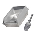 thumbnail image 2 of Yiran Medium Size Stainless Steel Semi Enclosed Cat Litter Box, Light Gray, 2 of 9