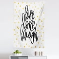 thumbnail image 1 of Live Laugh Love Tapestry, Hand Lettering on Dotted Backdrop Inspirational Phrase, Fabric Wall Hanging Decor for Bedroom Living Room Dorm, 5 Sizes, Black White Yellow, by Ambesonne, 1 of 1
