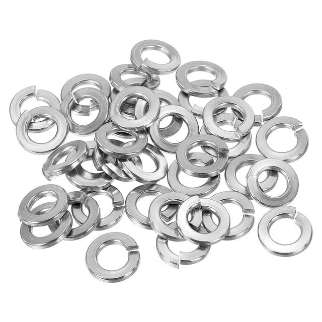 Unique Bargains 3/8 Split Lock Washer, 50 Pack 3/8 Inch ID 17mm OD 304 Stainless Steel Spring Lock Washer Gasket, Silver Tone