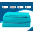 thumbnail image 5 of 600 Thread Count Pima Cotton Sleeper Sofa 4-PCs Sheet Set Queen Sofa Size Turquoise Stripe, Fits (5 Inch Deep) Sofa Bed Sheets, 5 of 6