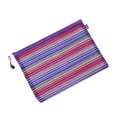 thumbnail image 2 of Muka 6 PCS Storage Bags, Rainbow Striped Mesh Zipper Pouch for Organizer, Travel and Office-Purple-A6, 2 of 9