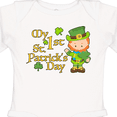 thumbnail image 4 of Inktastic My First St. Patricks Day Leprechaun and Shamrocks Boys or Girls Long Sleeve Baby Bodysuit, 4 of 5