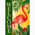 thumbnail image 2 of America Forever Pink Flamingo Welcome Garden Flag 12.5 x 18 inch Double Sided Tropical Bird Palm Leaves Flowers Summer Seasonal Outdoor Yard Decor, 2 of 2