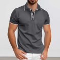 thumbnail image 2 of Men's Shirts Stylish Spring Summer Short Sleeved Tops Fashionable Lapel Tee Patchwork Design Comfortable Casual Wear for Men Mens T-Shirts Tan Xl Beach Themed T Shirts, 2 of 8