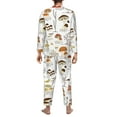 thumbnail image 5 of Bingfone Men'S Pajama Set 2 Piece Loungewear Pjs, Long Sleeve With Pajama Pants-Mushrooms And Butterflies, 5 of 9