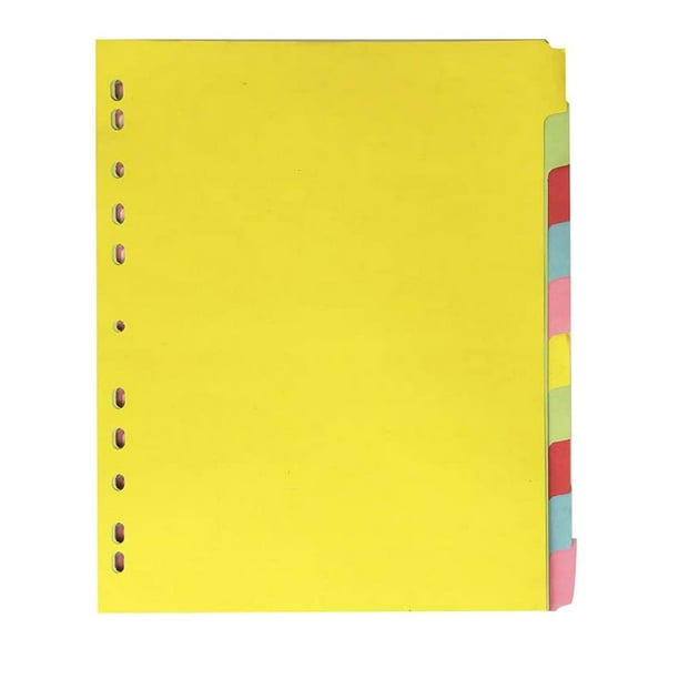 EeaseMX 12 separadores de pestañas de colores, etiquetas clasificadas de índice A4, separadores de carpeta de 11 agujeros
