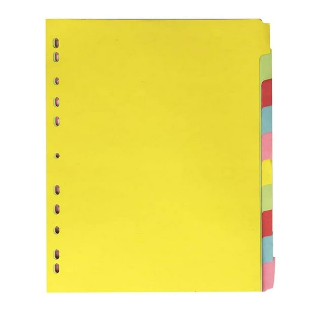 MIANGASTORE 12Pcs A4 Size Colored 11 Holes Index Divider Category Page Tab Indexing Cards