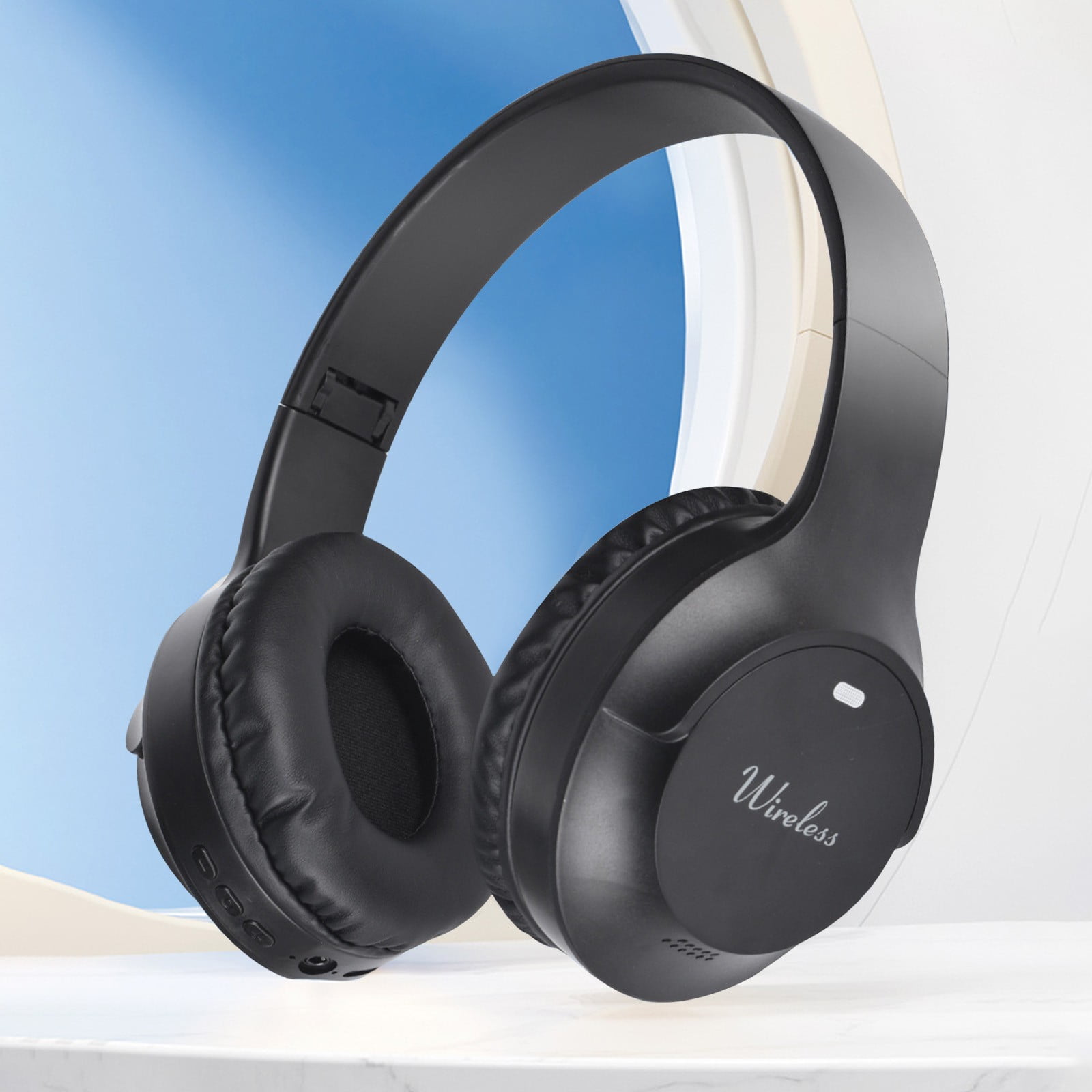 Wireless Headset with AI Noise Cancelling Microphone Bluetooth Headset - Bluetooth V5.2 Headphones with USB Dongle, Charging Base & Mic Mute for Computer/Laptop/PC/iPhone/Android/Cell Phones(Black)