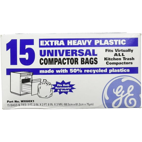 General Electric GE WX60X1 Universal Trash Compactor Bags (15)