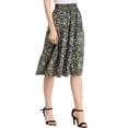 thumbnail image 4 of Allegra K Women's A-Line Floral Print Casual Midi Skirts, 4 of 6