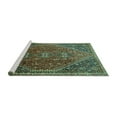 thumbnail image 2 of Ahgly Company Machine Washable Indoor Round Persian Turquoise Blue Traditional Area Rugs, 5' Round, 2 of 4