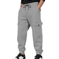 thumbnail image 2 of Sweatpants for Men 2025 Relaxed Fit Straight Leg Drawstring Joggers with Pockets Mens Casual Pants Trousers, 2 of 8