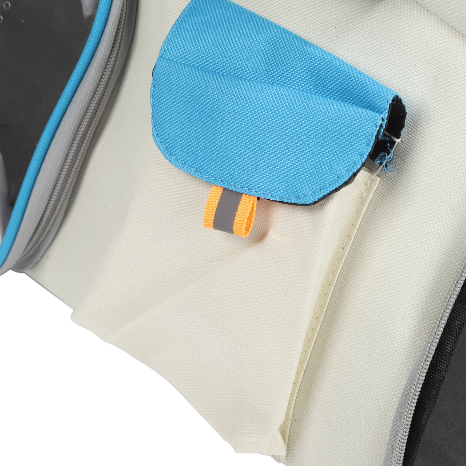 Suodoka Breathable Mesh Pet Carrier Backpack, Large Capacity Portable Cat & Dog Carrier Bag for Outdoors Travel, White/Blue