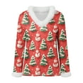 thumbnail image 4 of larppty Christmas Shirt Women Sexy Plush Fur Trim Vneck Xmas Top Holiday Party Blouses Long Sleeve Pullover Christmas Costume (Light Pink, 4XL), 4 of 8