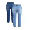 thumbnail image 2 of Girls Jeans 2 Pack Stretch Denim, Dark and Light Blue Wash,Skinny Jeans for Girls, 2 of 7