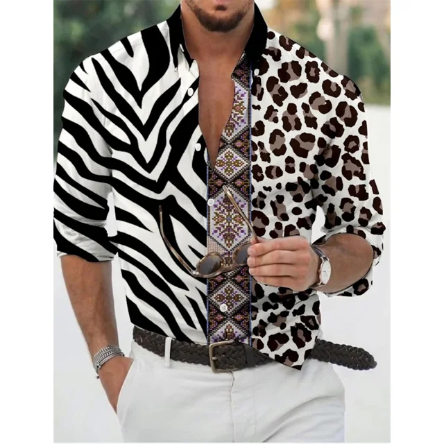 Camisa de hombre nueva 2024, color vino blanco y negro, manga larga, solapa, ropa de oficina y fiesta, tela suave y cómoda, para hombre