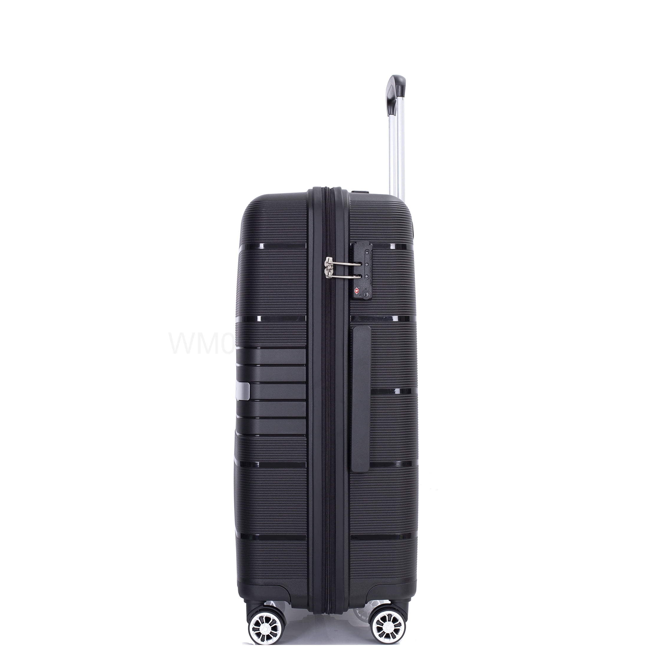 CHAMPFLAG ABS Hardshell 3-Piece Luggage Set with Double Spinner Wheels &; TSA Lock | Lightweight Checked and Carry On Suitcase in Black