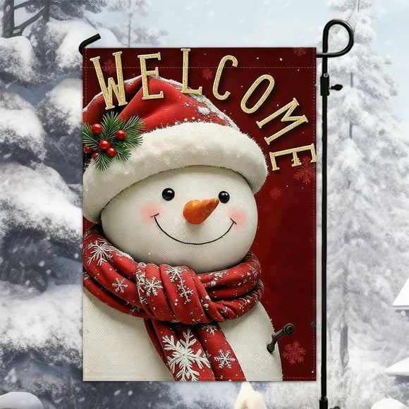 CREATITOY Christmas Garden Flag Outdoor Yard Decor Weather-Resistant Festive Pattern Ideal for Garden Holiday Decor Home Entrance and Outdoor Festive Supply