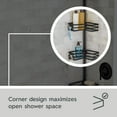 thumbnail image 4 of Better Homes & Gardens Matte Black Rust-Resistant Tension Pole Shower Caddy with 3 Adjustable Baskets, 4 of 10