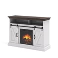 Whalen Allston Barn Door Fireplace TV Stand for TVs up to 58", White