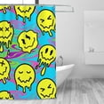 thumbnail image 6 of DouZhe Funny Yellow Smile Face Pattern Shower Curtain, Waterproof Bath Curtains for Bathroom Decorations, 72 x 72 inches, 6 of 7