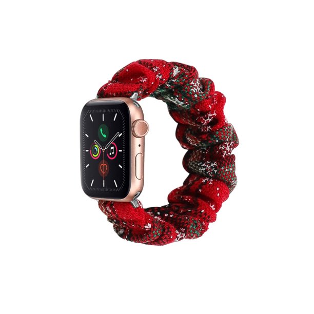 Compatible con Apple Watch Band 38 mm 40 mm 42 mm 44 mm Tejido floral suave Elástico Scrunchies iWatch Bands para Apple Watch Series 6, SE, 5, 4, 3, 2, 1 - Style4, S/38 brillar vestir