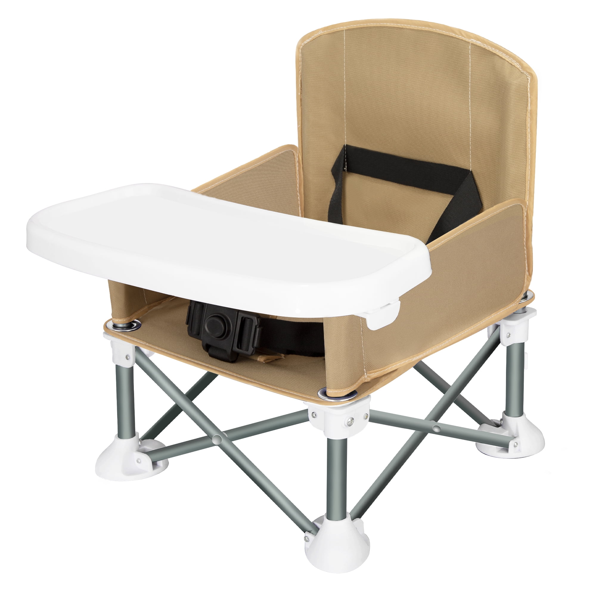 AGUDAN Baby Travel Booster Seat, Toddler Unisex Foldable Camping Chair with Removable Dining Tray