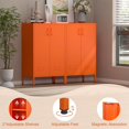 thumbnail image 6 of Metal Cabinets with Doors and Shelves,Small Storage Cabinet,2 Door Locker Storage Cabinets for Home Office,Gym,School,Orange, 6 of 16