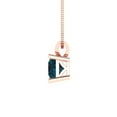 thumbnail image 3 of 3 cctw London Blue Topaz Rose Gold Plated Pendant with 16" Box Chain (8.0mm, Princess Cut), 3 of 7