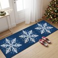 thumbnail image 6 of White Intricate Snowflake Washable Area Rug 2 x 6 ft Vintage Christmas Ice Crystals Blue Soft Non‑Slip Rugs Stain Repellent Indoor Mats for Long Hallway, Kitchen Runner, Corridor Laundry, 6 of 9