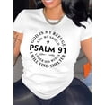 thumbnail image 1 of Women's Casual Psalm 91 Graphic T-Shirt, Faith-Inspired Short Sleeve , Letter Print Top, Comfort Fit Apparel Tee For Adult, Men, Women, Teen, Teenager, Adolescent, Youth, 1 of 6