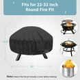 thumbnail image 2 of Round Fire Pit Cover for 22-32 Inch Fire Pit - Waterproof and Windproof, with Straps and Built-in Vents, 32 Dia x 13.5 H, Black, 2 of 7