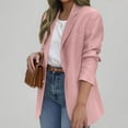 thumbnail image 4 of Jtjvou Solid Color Office Cardigan Trendy Suit Jacket Lightweight Slim-Fit Front Open Blouse Work Blazer with Pockets Blazer for Women Business Lapel Jacket Button up Pink L, 4 of 8